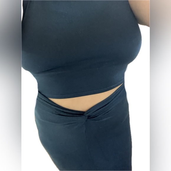 REFORMATION The Rylan Knit Two Piece Set Crop Tank Top Maxi Slit Skirt Sexy - Picture 4 of 15